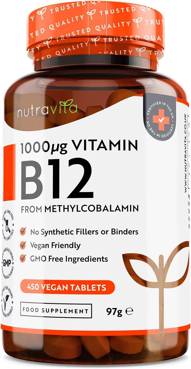 Nutravita - Vitamin B12 1000mcg - 450 Vegan Tablets - 15 Months Supply
