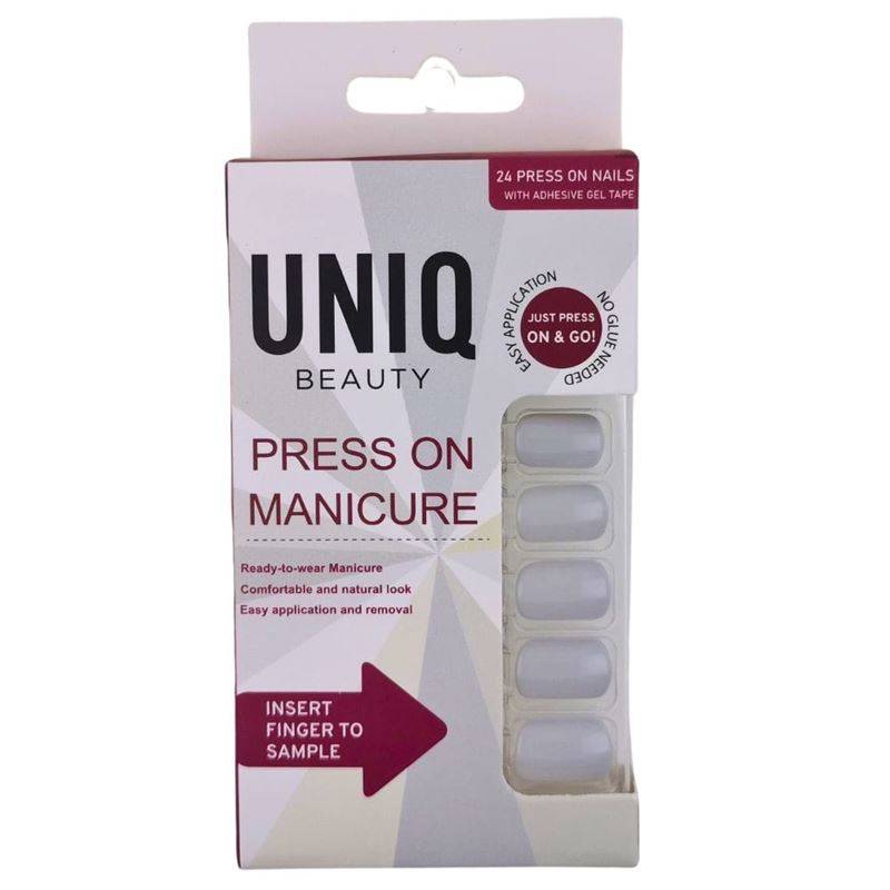 UNIQ Click On / Press On Manicure Nails - Pearl Grey (24 PCS)