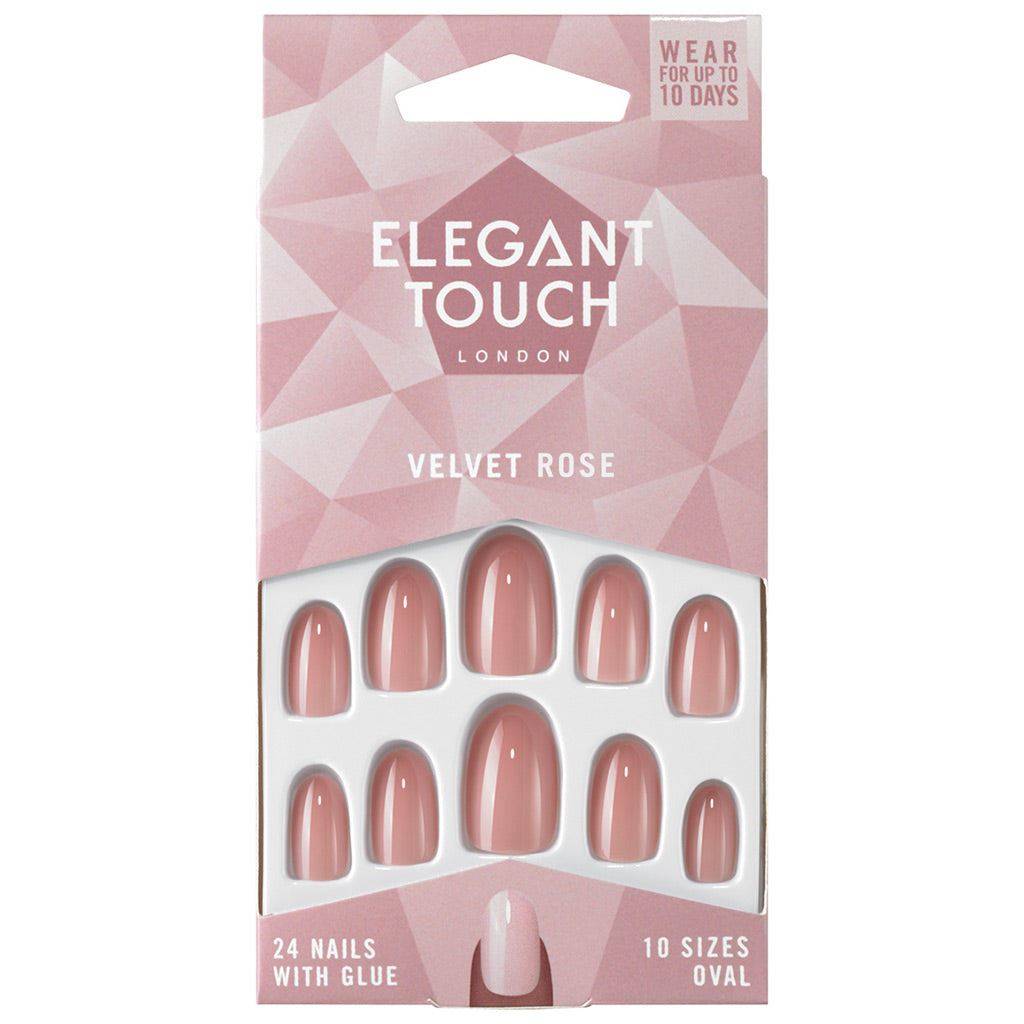 Elegant Touch False Nails Oval Medium Length - Velvet Rose