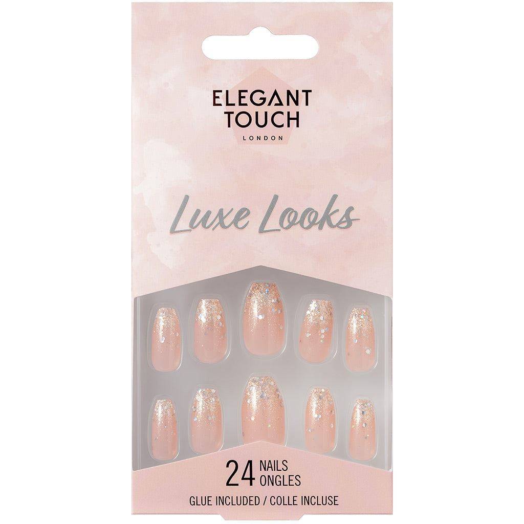 Elegant Touch Luxe Looks False Nails Coffin Medium Length - Champagne Truffle
