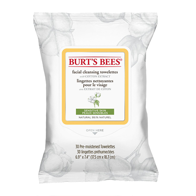 Burt's Sensitive Facial Cleansing with Cotton Extract 30 Pack