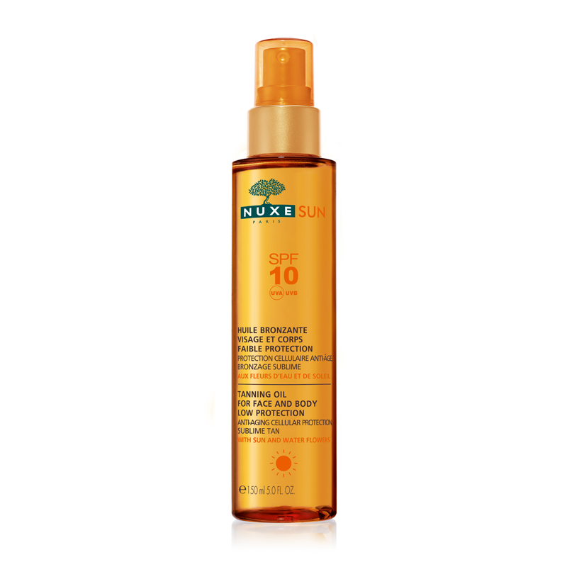 NUXE SUN Tanning Oil Face and Body - Low Protection SPF10 150ml ...