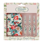 The Vintage Cosmetic Company 3 Piece Tweezer Set Floral With Travel Pouch the vintage cosmetic company kopen in de aanbieding The Vintage Cosmetic Company 3 Piece Tweezer Set Floral With Travel Pouch the vintage cosmetic company kopen in de aanbieding