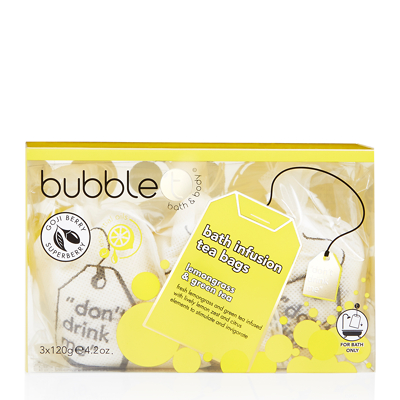 Bubble T Bath & Body Bath Infusion Tea Bags Lemongrass & Green Tea 3 x 120g
