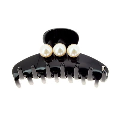 Alexandre De Paris Hair Clip Oversize Pearls Black 7.5cm - Feelunique