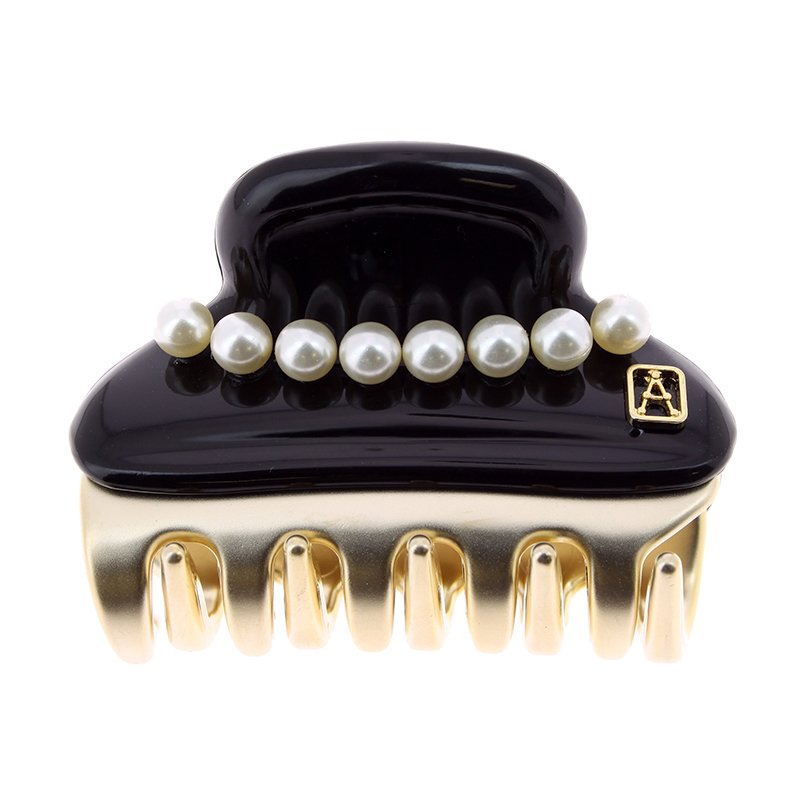 Alexandre De Paris Vendome Clip Black Pearls 4.5cm - Feelunique
